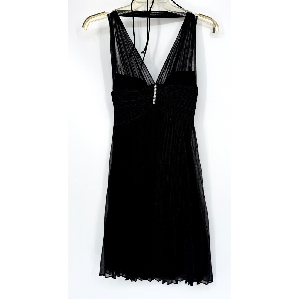 Onyx Nite Black Halter Dress Womens 4 Vintage Y2K Minimal Glam